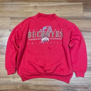 Vintage Ohio State University Buckeyes Red Crewneck Sweatshirt